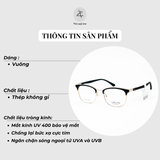 Gọng kính nửa khung Velocity VL23390 dáng vuông thép không rỉ chính hãng fullbox