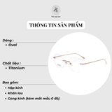 Gọng khoan không viền 231604 dáng tròn titanium cao cấp