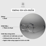 Gọng kính Zay eyewear DTX413 dáng oval titanium siêu nhẹ thời trang cao cấp