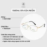 Gọng kính IRVINJIN 21017 dáng hình chữ nhật titanium chính hãng