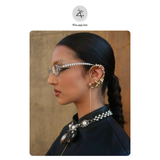  Gọng kính Gen Barrette đính đá dáng oval kim loại cao cấp fullbox 