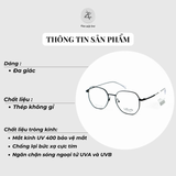 Gọng kính Velocity VL23269 dáng lục giác thép không rỉ fullbox chính hãng