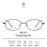  Gọng kính Zay eyewear 677 dáng oval titanium cao cấp 
