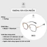 Gọng kính Molsion MA6030 dáng vuông titanium chính hãng fullbox