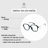 Gọng kính Velocity VL27126 dáng vuông nhựa TR90 dẻo chính hãng fullbox