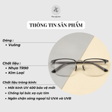 Gọng kính xẻ cước Zay Eyewear HJ 888 dáng vuông phong cách hàn quốc