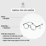 Gọng kính Velocity VL23339 dáng đa giác thép không rỉ fullbox
