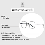 Gọng kính Titanium ST6209 dáng đa giác cách thời trang cao cấp