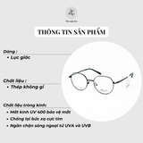 Gọng kính Velocity VL23359 dáng lục giác thép không rỉ fullbox chính hãng