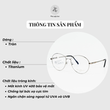 Gọng kính Paul Vosheront PV383 mạ vàng 23k dáng tròn titanium chính hãng fullbox