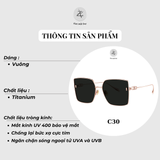 Kính mát phân cực polarized Bolon BL7207 dáng vuông titanium chính hãng fullbox