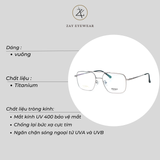  Gọng kính Zay Eyewear TL-88003 dáng phi công kim loại phong cách Hàn Quốc 