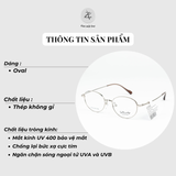 Gọng kính Velocity VL23577 dáng oval thép không gỉ chính hãng fullbox