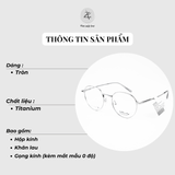 Gọng kính Velocity VL285051 dáng tròn titanium chính hãng fullbox