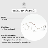 Gọng kính Velocity VL23580 dáng oval thép không gỉ chính hãng fullbox
