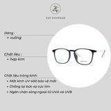  Gọng kính Zay Eyewear M3028 dáng vuông nhựa TR90 & kim loại phong cách Hàn Quốc 