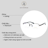 Gọng kính cận loạn dáng vuông Zay Eyewear R-11085 phong cách hàn quốc 
