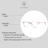  Gọng kính cận loạn dáng tròn Zay Eyewear s10025 phong cách hàn quốc 