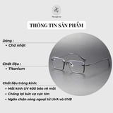 Gọng kính nửa khung Dita DTX146 dáng vuông titanium cao cấp