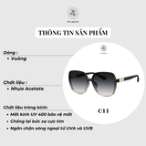 Kính mát phân cực polarized Bolon BL5082 dáng vuông nhựa acetate chính hãng fullbox
