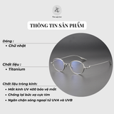 Gọng kính cận titanium Zay eyewear Cokupa dáng oval siêu nhẹ thời trang cao cấp