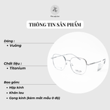 Gọng kính Velocity VL285052 dáng vuông titanium chính hãng fullbox