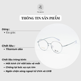 Gọng kính Gama G4 dáng tròn titanium fullbox chính hãng