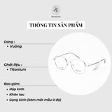  Gọng kính Velocity VL285054 dáng vuông titanium chính hãng fullbox 