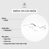 Gọng kính xẻ cước Exfash EF89255T dáng oval titanium chính hãng fullbox