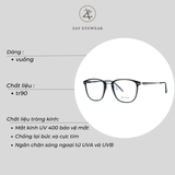  Gọng kính Zay Eyewear T8171 dáng đa giác kim loại phong cách hàn quốc 