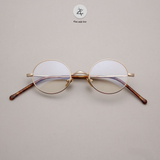 Gọng kính Vo11 handmade dáng tròn Chất liệu kim loại thép không rỉ phong cách Retro cao cấp fullbox