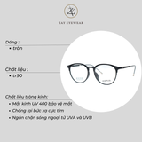  Gọng kính cận loạn dáng tròn Zay Eyewear M3015 phong cách hàn quốc 