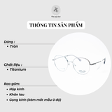 Gọng kính Velocity VL285057 dáng tròn titanium chính hãng fullbox