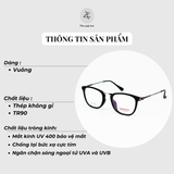 Gọng kính Zay Eyewear 8897 dáng vuông nhựa TR90 dẻo & kim loại phong cách Hàn Quốc