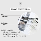 Gọng kính Zay Eyewear LY2316 dáng vuông nhựa TR90 cao cấp