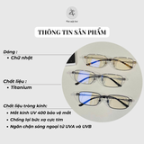 Gọng kính Bubba II-A dáng chữ nhật titanium