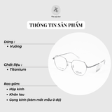 Gọng kính Velocity VL285055 dáng vuông titanium chính hãng fullbox