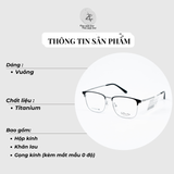  Gọng kính nửa khung Velocity VL281102 dáng vuông titanium chính hãng fullbox 