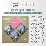 Tròng kính Siêu mỏng phi cầu hai mặt Chống ánh sáng xanh Chemi 1.67 1.74 U6 Double Aspheric Hàn Quốc chính hãng