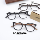 Gọng kính Posesion Ps7085 handmade dáng vuông Chất liệu gỗ phong cách Retro cao cấp fullbox
