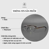 Gọng xẻ cước Titanium Hand Made Kame ManNen - 80 dáng tròn phong cách thời trang cao cấp