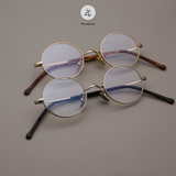 Gọng kính Vo11 handmade dáng tròn Chất liệu kim loại thép không rỉ phong cách Retro cao cấp fullbox