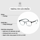 Gọng kính nửa khung Velocity VL23367 dáng vuông thép không rỉ chính hãng fullbox