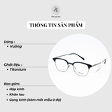Gọng kính nửa khung Velocity VL281069 dáng vuông titanium chính hãng fullbox