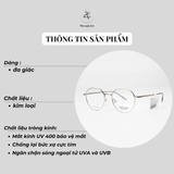  Gọng kính Velocity VL23343 dáng đa giác thép không rỉ fullbox chính hãng 