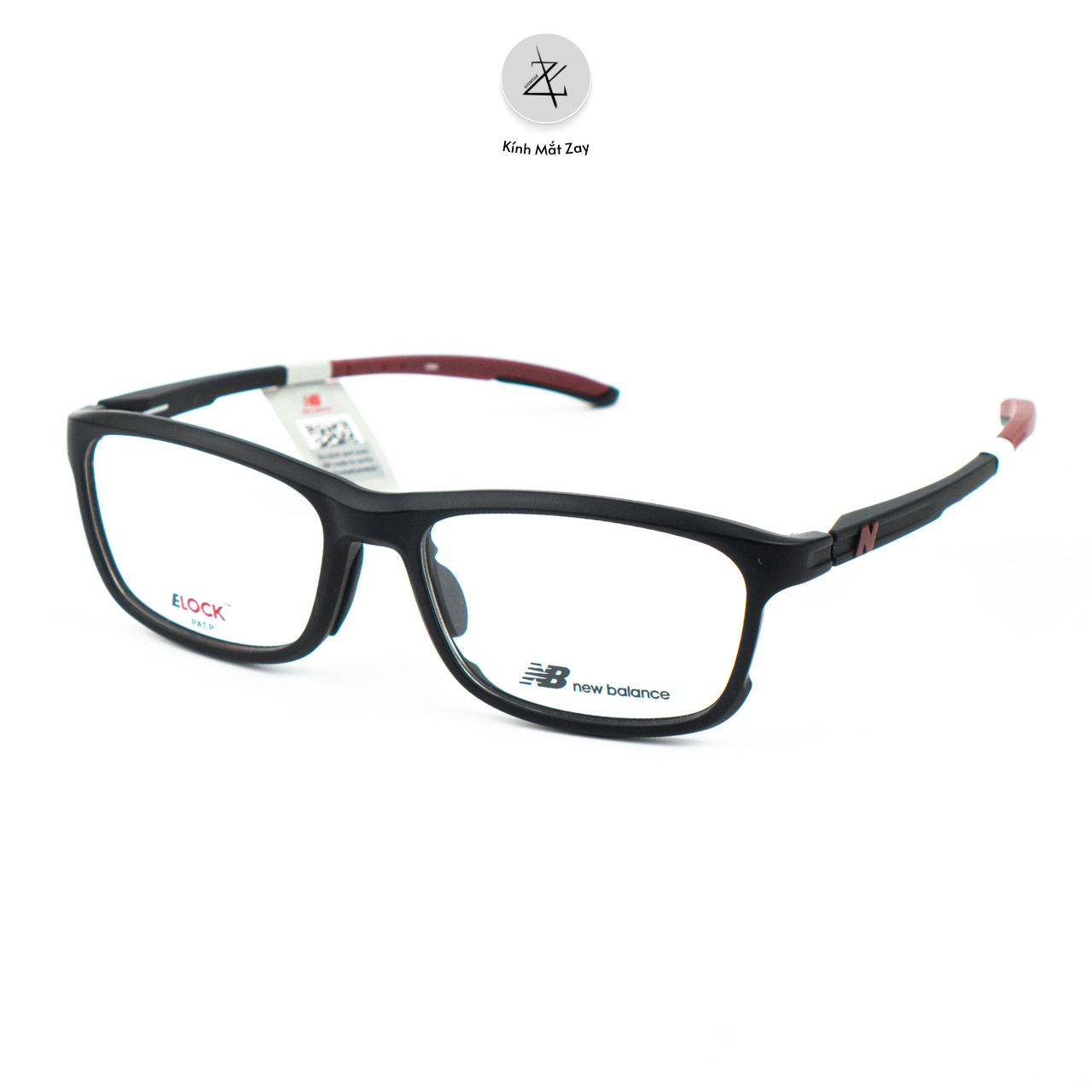  Gọng kính thể thao New Balance Elock NB09343 dáng vuông nhựa dẻo chính hãng fullbox 