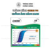  Tròng kính Chống ánh sáng xanh Chemi 1.56 U6 Perfect UV Crystal Coated Hàn Quốc chính hãng 