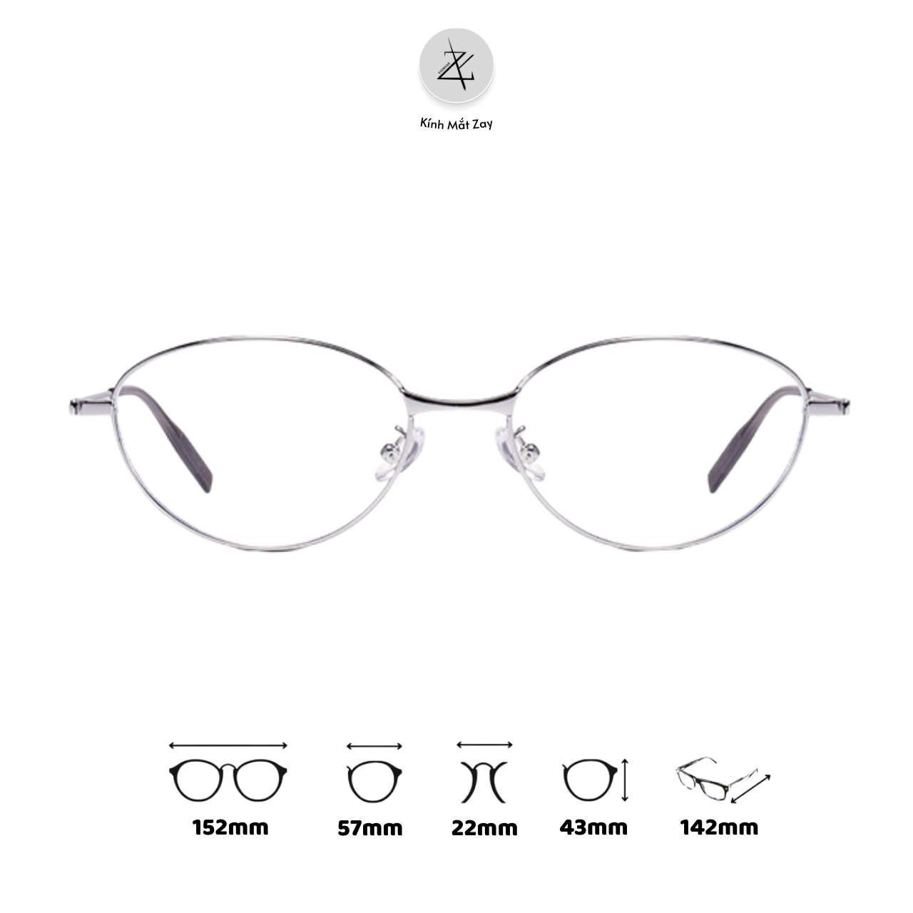  Gọng kính P8806 dáng mắt mèo titanium cao cấp 