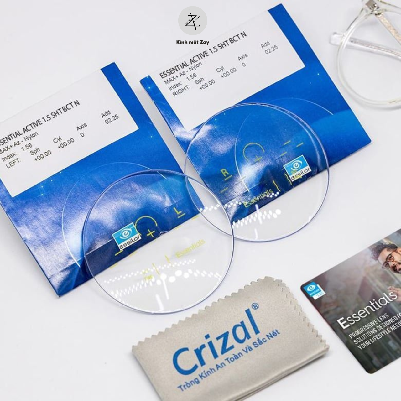  Kính đa tròng cận loạn Essilor Essentials Active ngăn ánh sáng xanh 