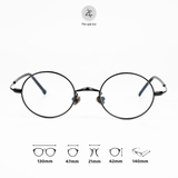 Gọng kính Vo11 handmade dáng tròn Chất liệu kim loại thép không rỉ phong cách Retro cao cấp fullbox